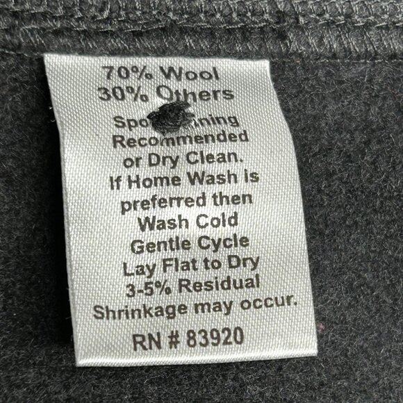 Yellowstone Vest Mens Medium Black Wool Blend Button Front Flyshacker VT564LYS - Picture 7 of 13